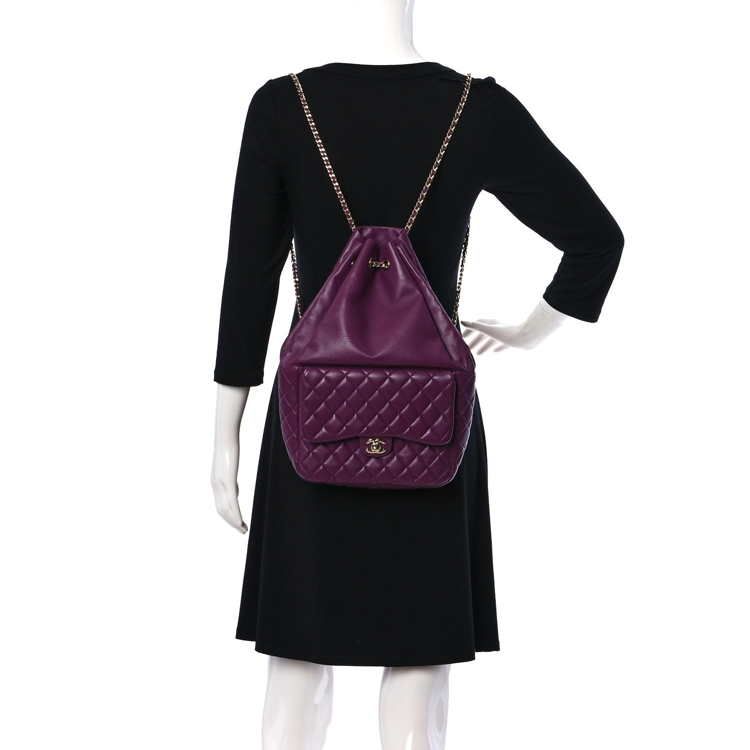 Chanel Lambskin Quilted Large in Seoul Backpack Purple 2 of 9