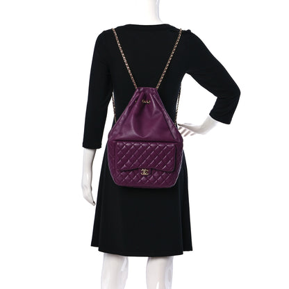 Chanel Lambskin Quilted Large in Seoul Backpack Purple 2 of 9