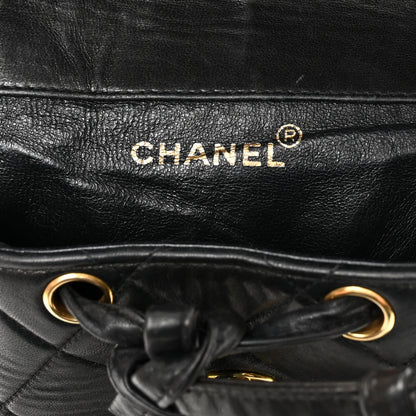 Chanel Lambskin Quilted Drawstring Backpack Black 6 of 11