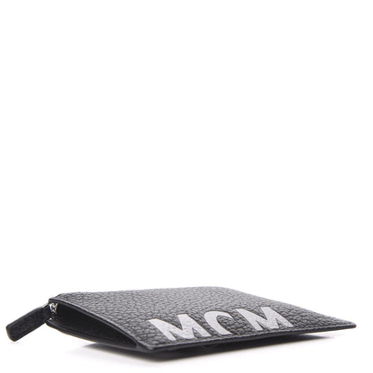 MCM Grained Calfskin Logo Zip Card Case Wallet Black 4 of 7