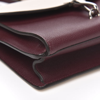 Burberry Derby Calfskin Bi-Color Small Macken Crossbody Bag Mahogany Red Limestone 8 of 9