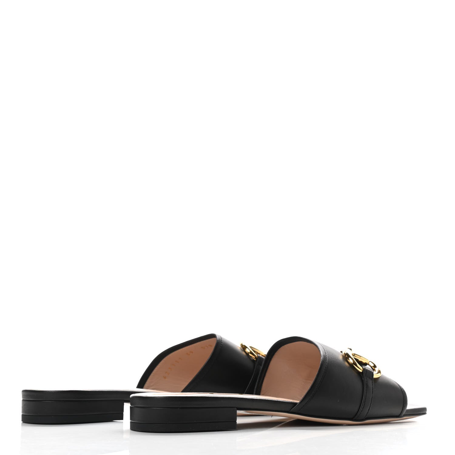 Gucci Nappa Horsebit Flat Slide Sandals 39 Black 4 of 7