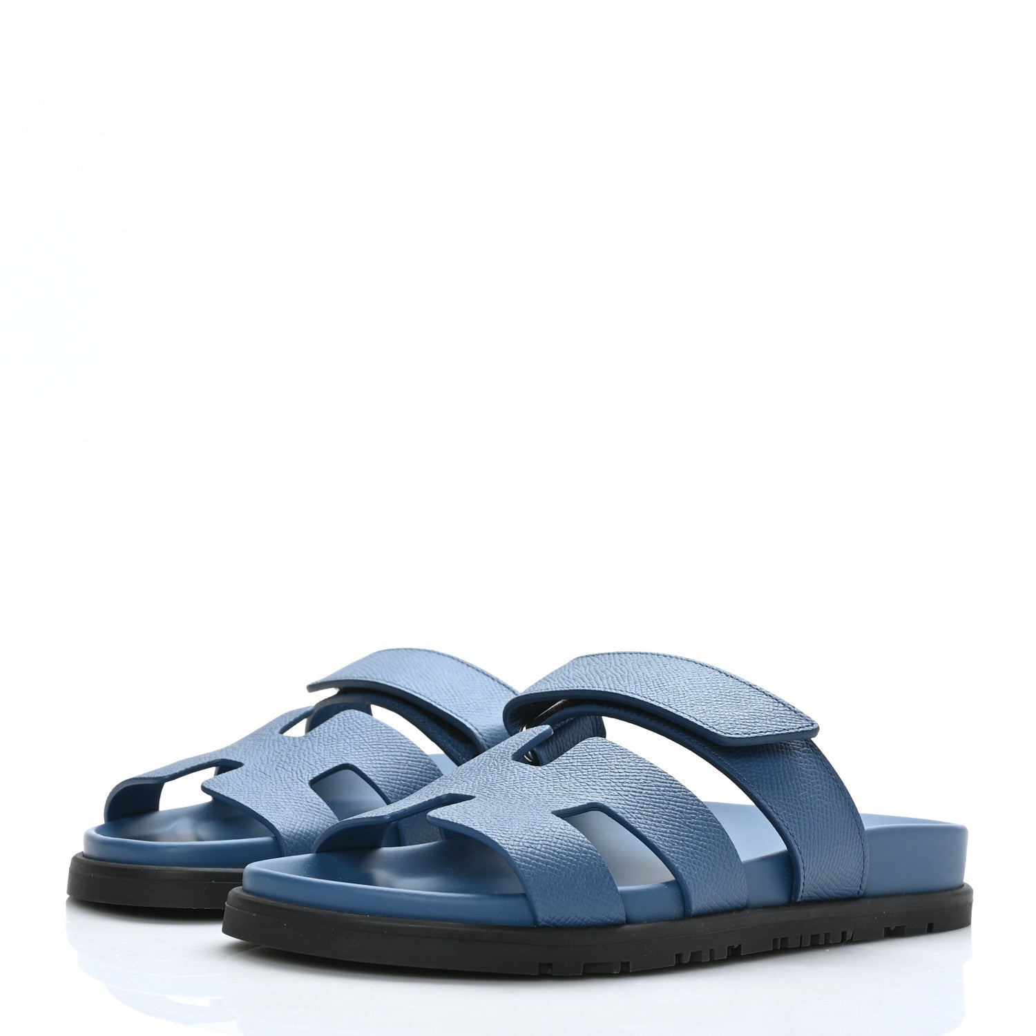 Hermes Epsom Womens Chypre Sandals 35 Bleu Bleuet 3 of 8