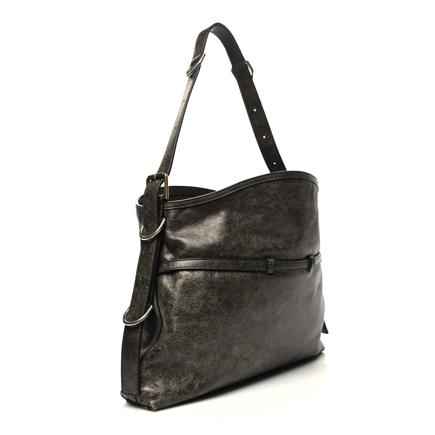 Tumbled Calfskin Medium Voyou Bag Walnut Brown