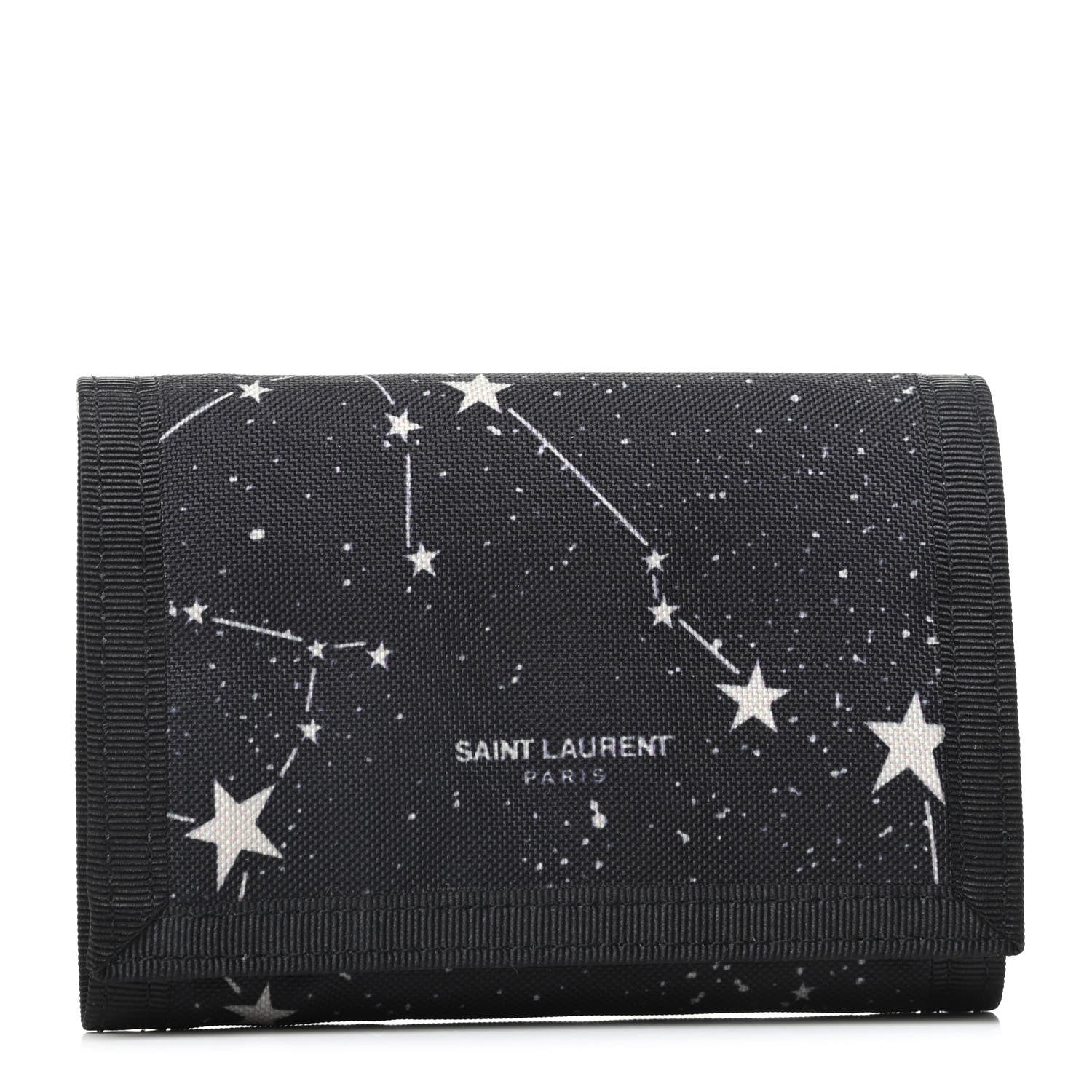 Saint Laurent Nylon Constellation Print Tiny Buffalo Wallet Black 1 of 6