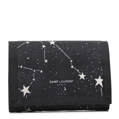 Saint Laurent Nylon Constellation Print Tiny Buffalo Wallet Black 1 of 6