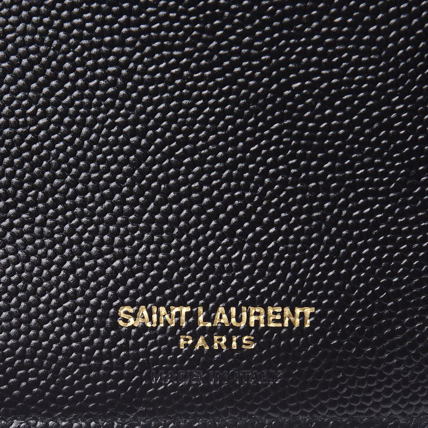 Saint Laurent Grain De Poudre Matelasse Chevron Monogram Compact Tri Fold Wallet Black 6 of 8