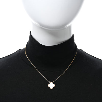 Van Cleef & Arpels 18K Yellow Gold Mother of Pearl Vintage Alhambra Pendant Necklace 2 of 5