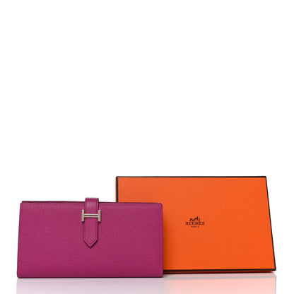 Hermes Epsom Bearn Gusset Wallet Rose Pourpre 9 of 9