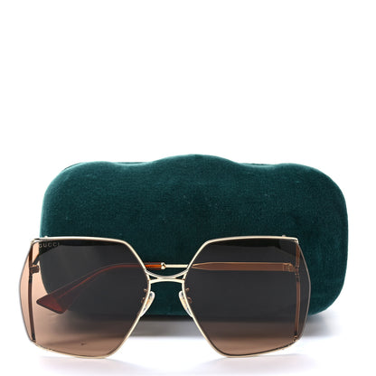 Gucci Metal Square Frame Sunglasses GG0817S Gold 8 of 8