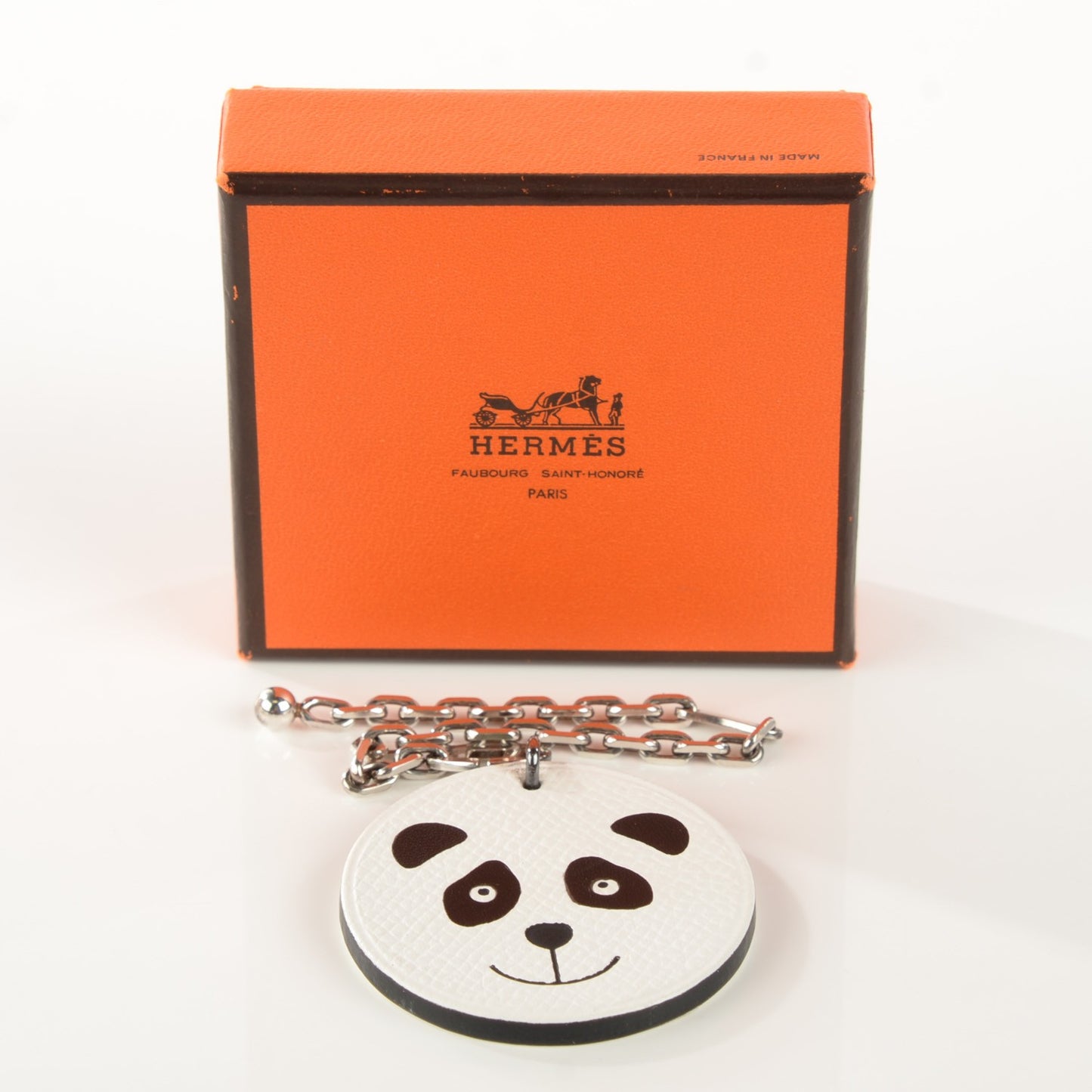 Epsom Panda Key Chain Bag Charm Black White
