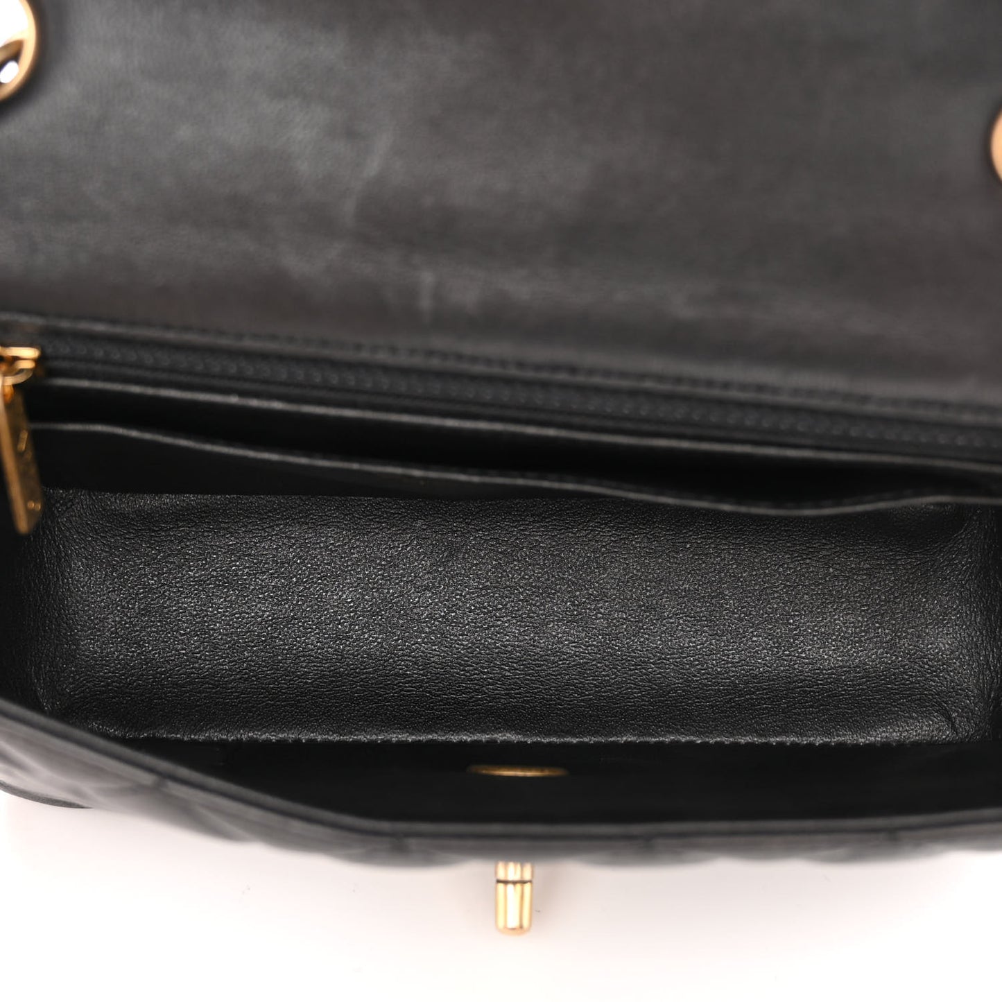 Lambskin Quilted Mini Rectangular Flap Black