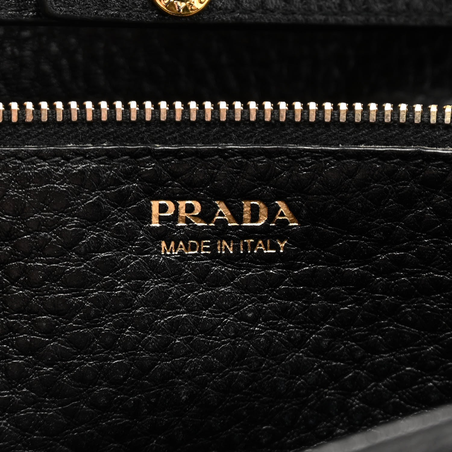 Prada Vitello Daino Chain Wallet Black 6 of 10