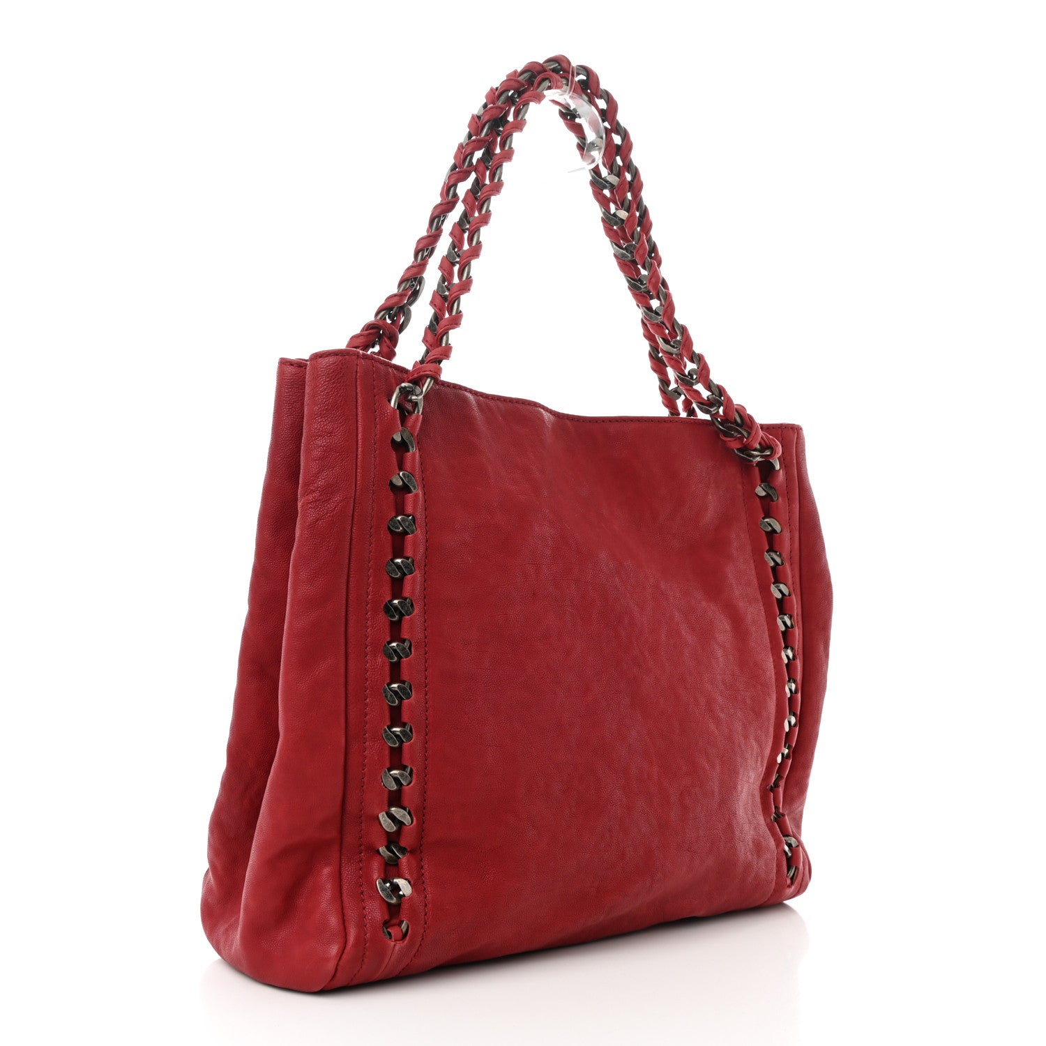 Chanel Caviar Modern Chain Tote Red 3 of 10