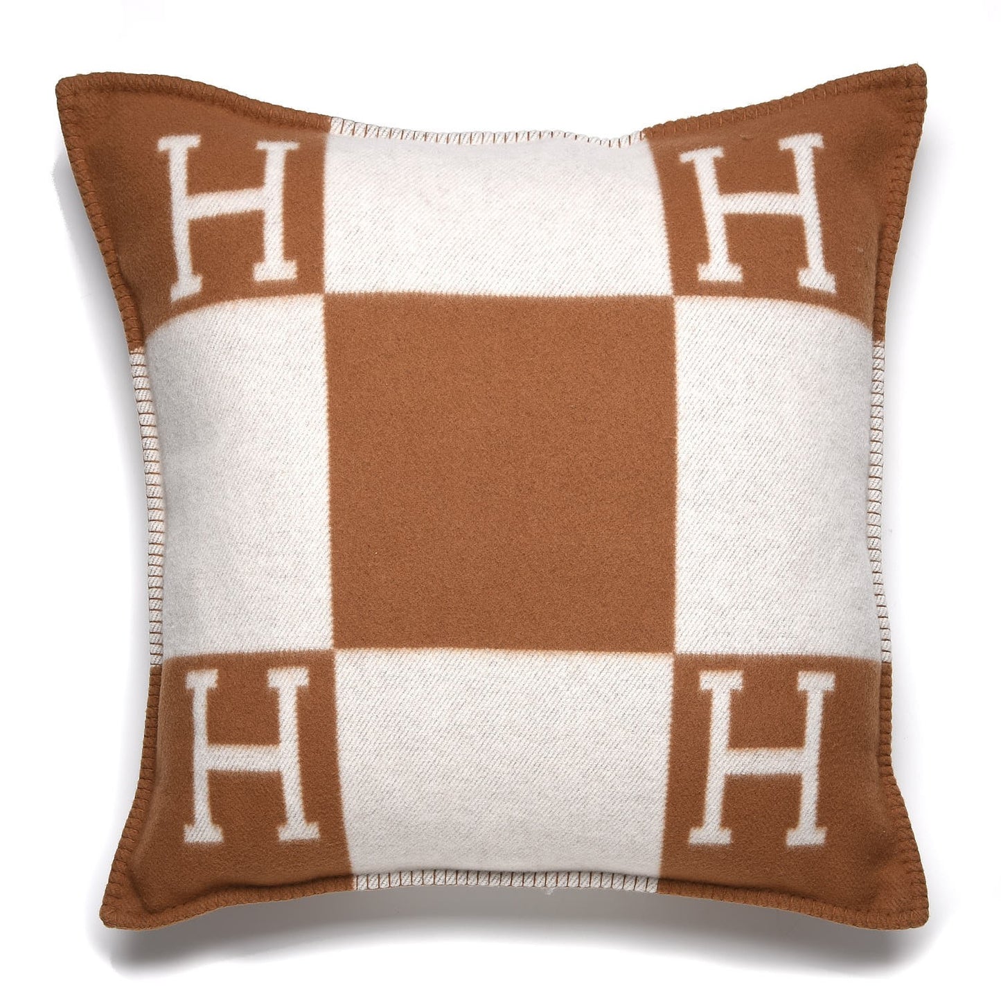 Wool Cashmere Avalon Pillow GM Ecru Camel