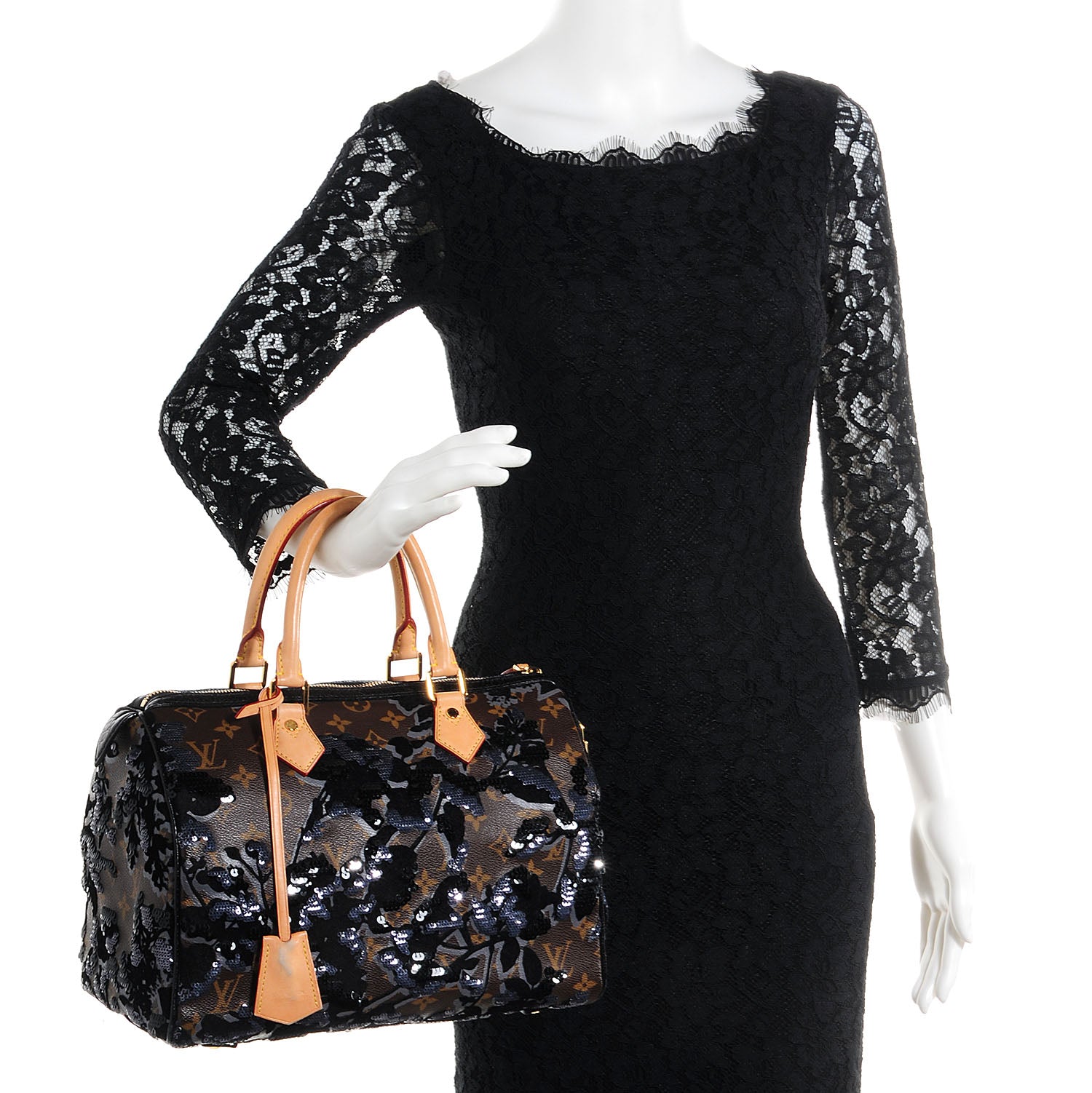 Louis Vuitton Monogram Fleur De Jais Sequins Speedy 30 2 of 7