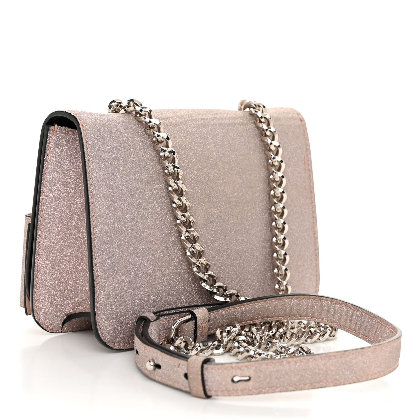 Rainbow Glitter Mini Vara Bow Crossbody Bag Light Pink
