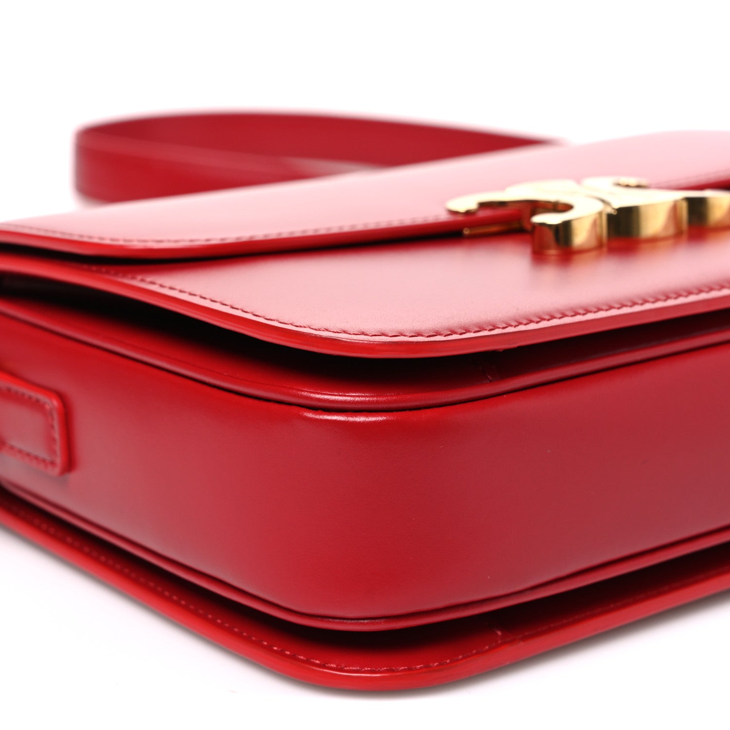 Celine Shiny Calfskin Medium Triomphe Red Red 10 of 11