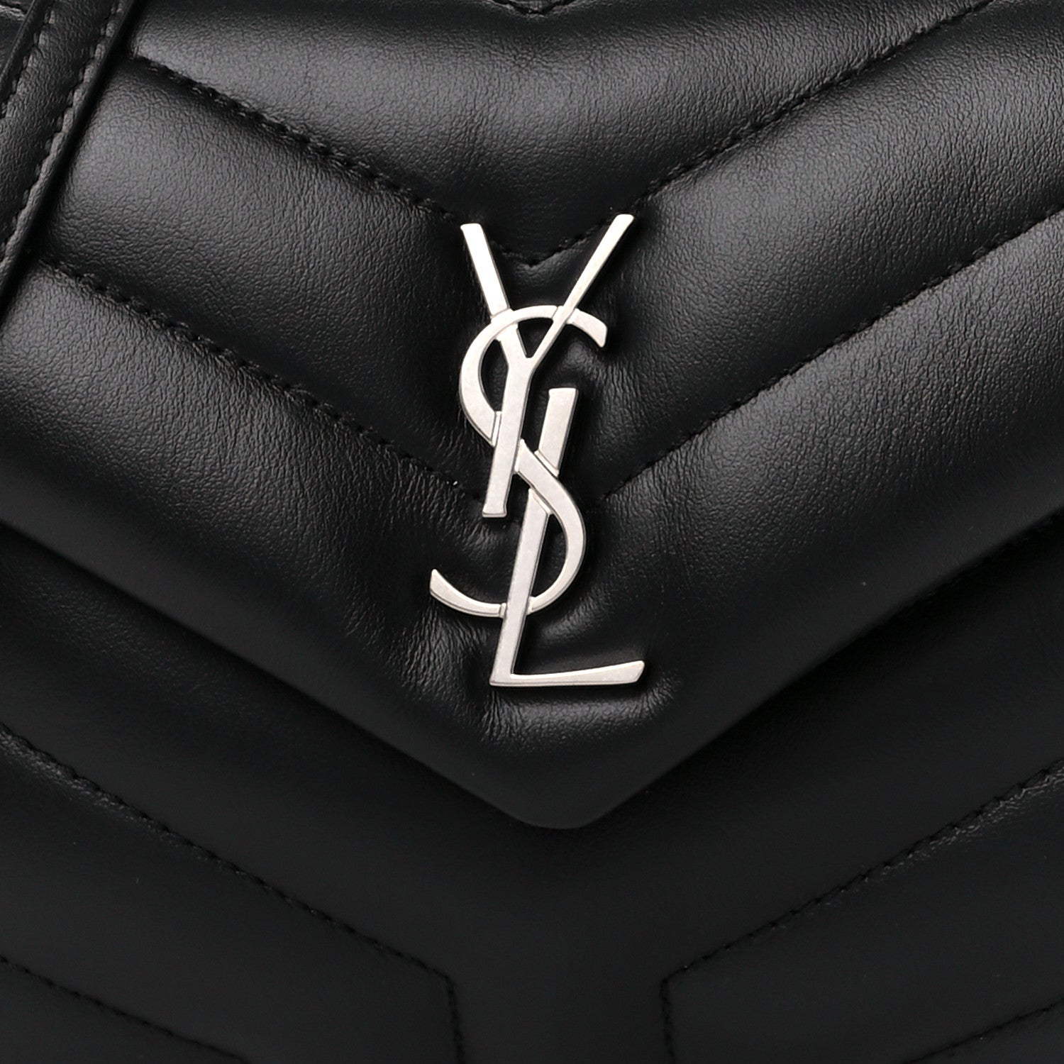 Saint Laurent Calfskin Y Quilted Monogram Toy Loulou Crossbody Bag Black 10 of 12