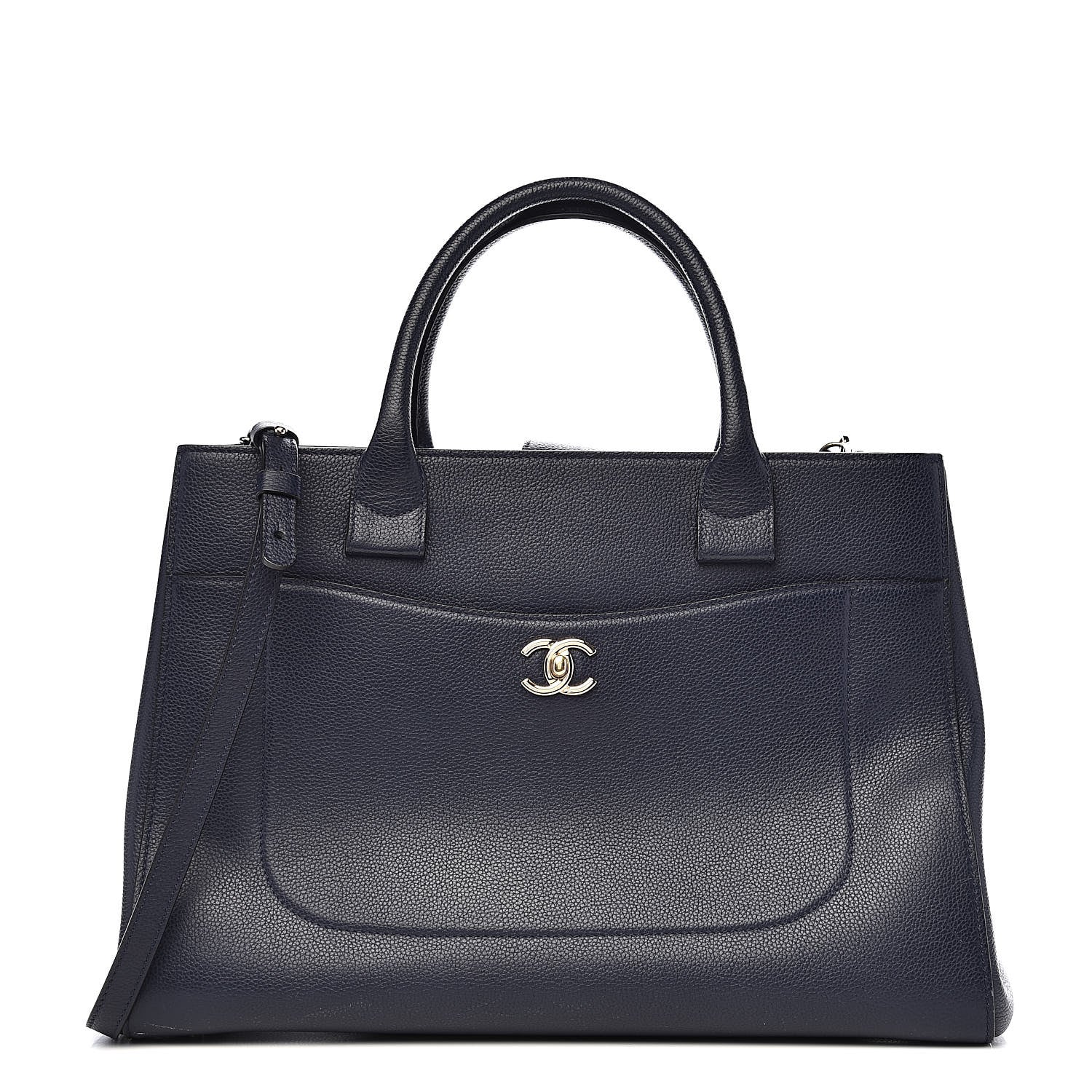 Chanel Grained Calfskin Medium Neo Executive Shopper Tote Dark Blue 1 of 13