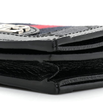 Gucci X BALENCIAGA BB Monogram Web Ophidia Card Case Wallet Black 11 of 12