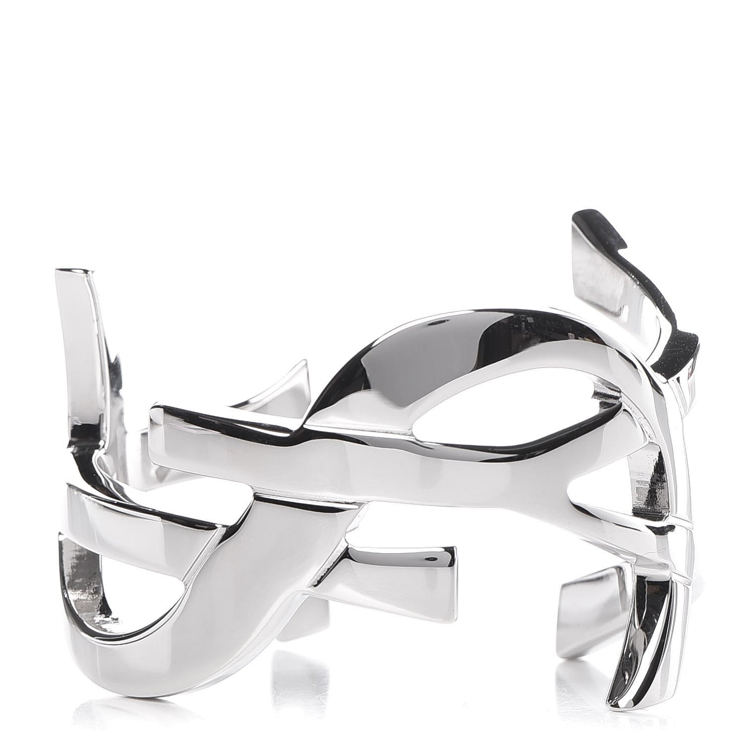 Brass Monogram Medium Cuff Bracelet Palladium