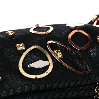 Stella McCartney Embellished Shaggy Deer Small Falabella Fold Over Tote Black 11 of 12