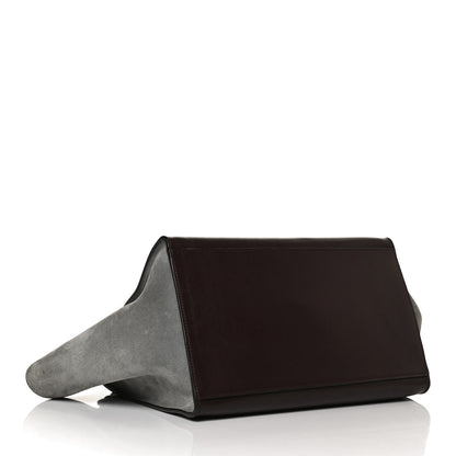Celine Smooth Calfskin Suede Medium Tri-Color Trapeze Dark Grey 4 of 13