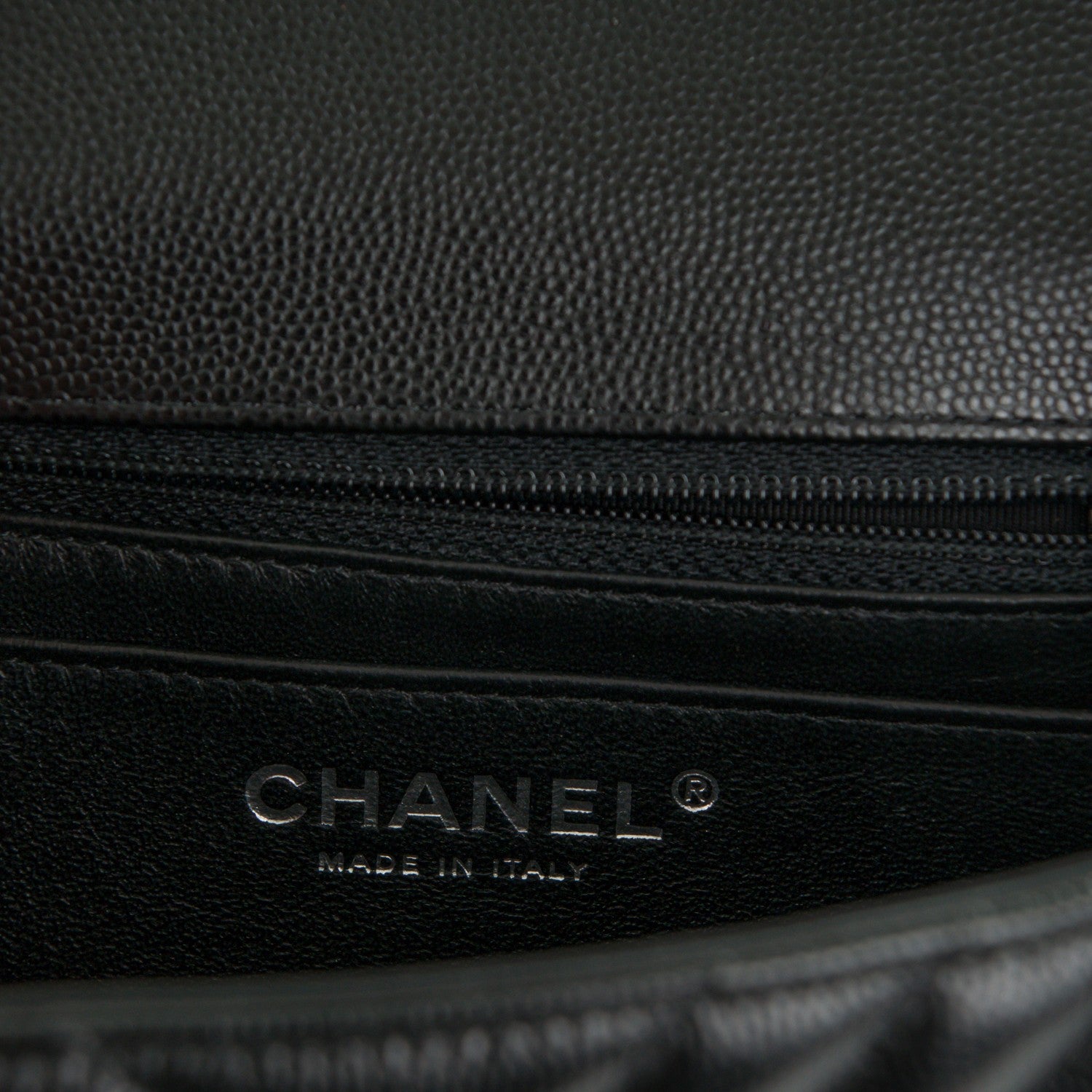 Chanel Caviar Chevron Quilted Mini Square Flap Black 8 of 8