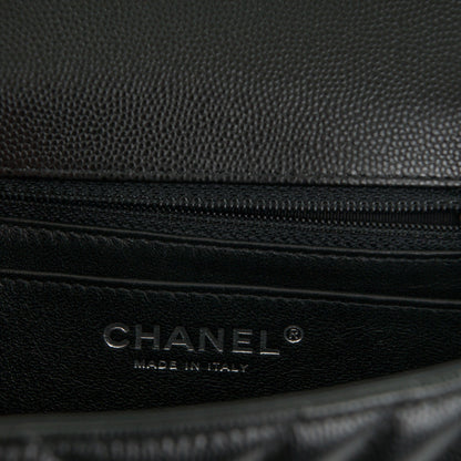 Chanel Caviar Chevron Quilted Mini Square Flap Black 8 of 8