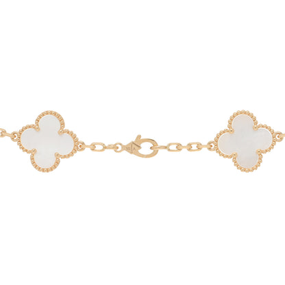 Van Cleef & Arpels 18K Yellow Gold Mother of Pearl 10 Motifs Vintage Alhambra Necklace 4 of 4