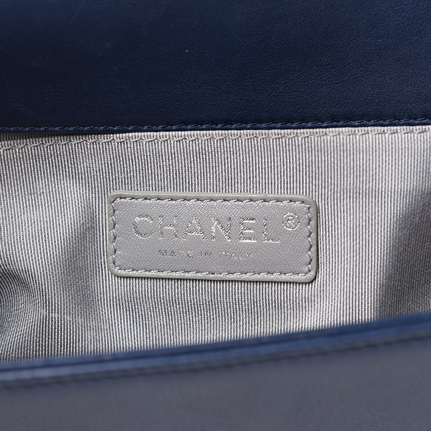 Calfskin Double Stitch Medium Boy Flap Marine