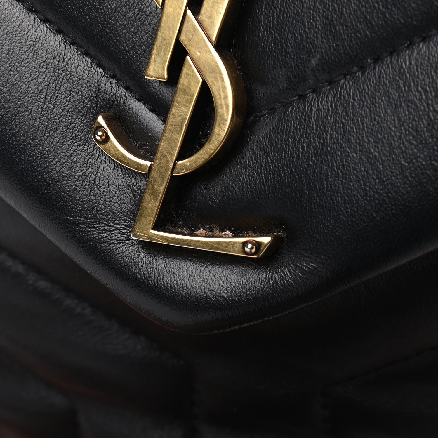 Saint Laurent Calfskin Y Quilted Monogram Large Loulou Chain Satchel Black 9 of 9
