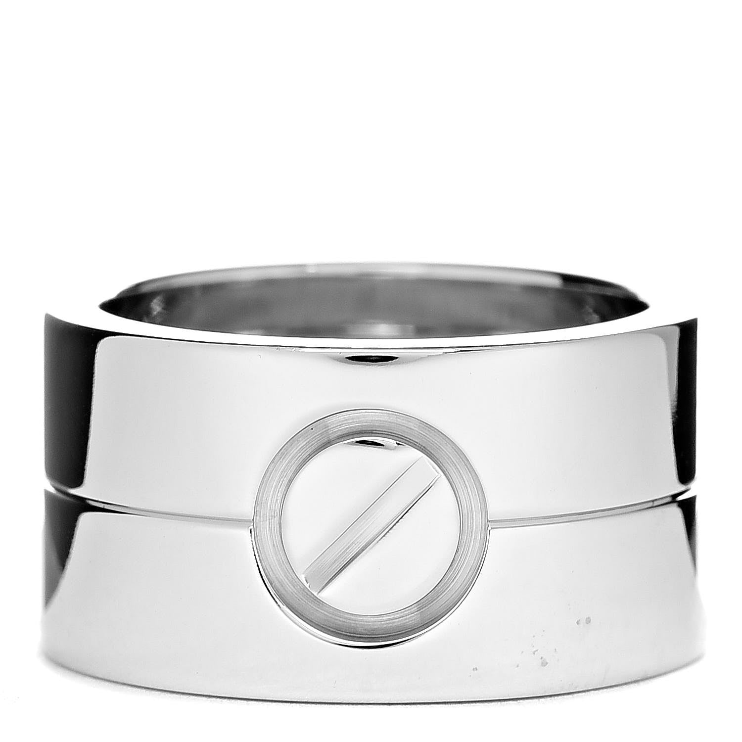 Cartier 18K White Gold 11mm Wide LOVE Ring 52 6 1 of 9