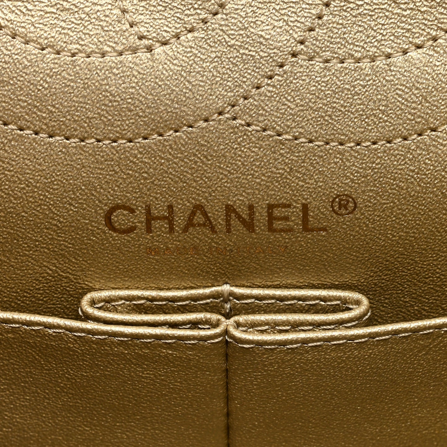 Metallic Aged Calfskin Quilted 2.55 Reissue 226 Flap Pale Gold