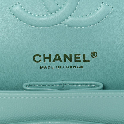 Chanel Caviar Quilted Small Double Flap Light Green 6 of 9