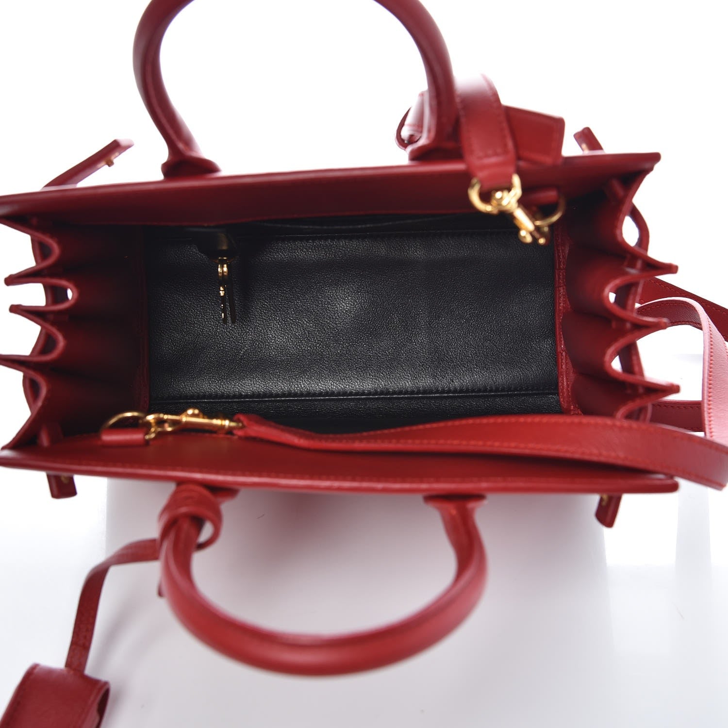 Saint Laurent Calfskin Nano Sac De Jour Lipstick Red 5 of 7