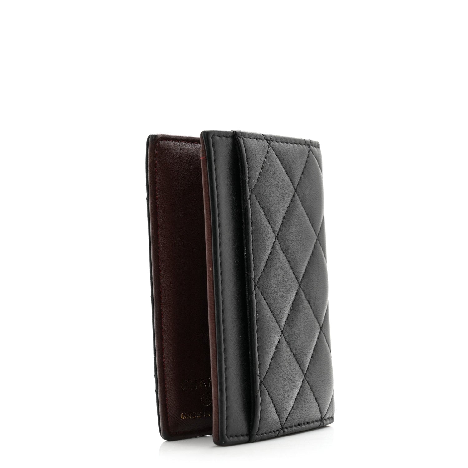 Chanel Lambskin Quilted Card Holder Wallet Black 3 of 12