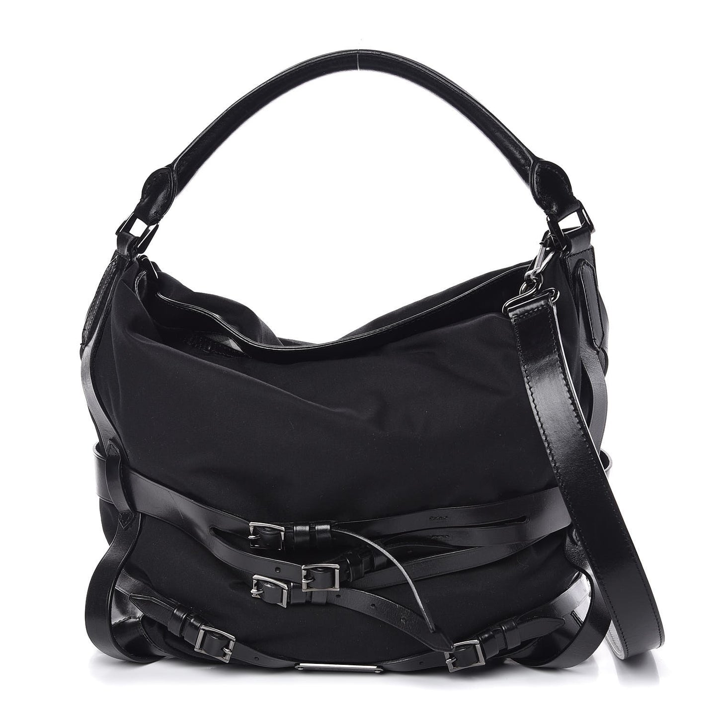 Canvas Bridle Calfskin Medium Lynher Hobo Black