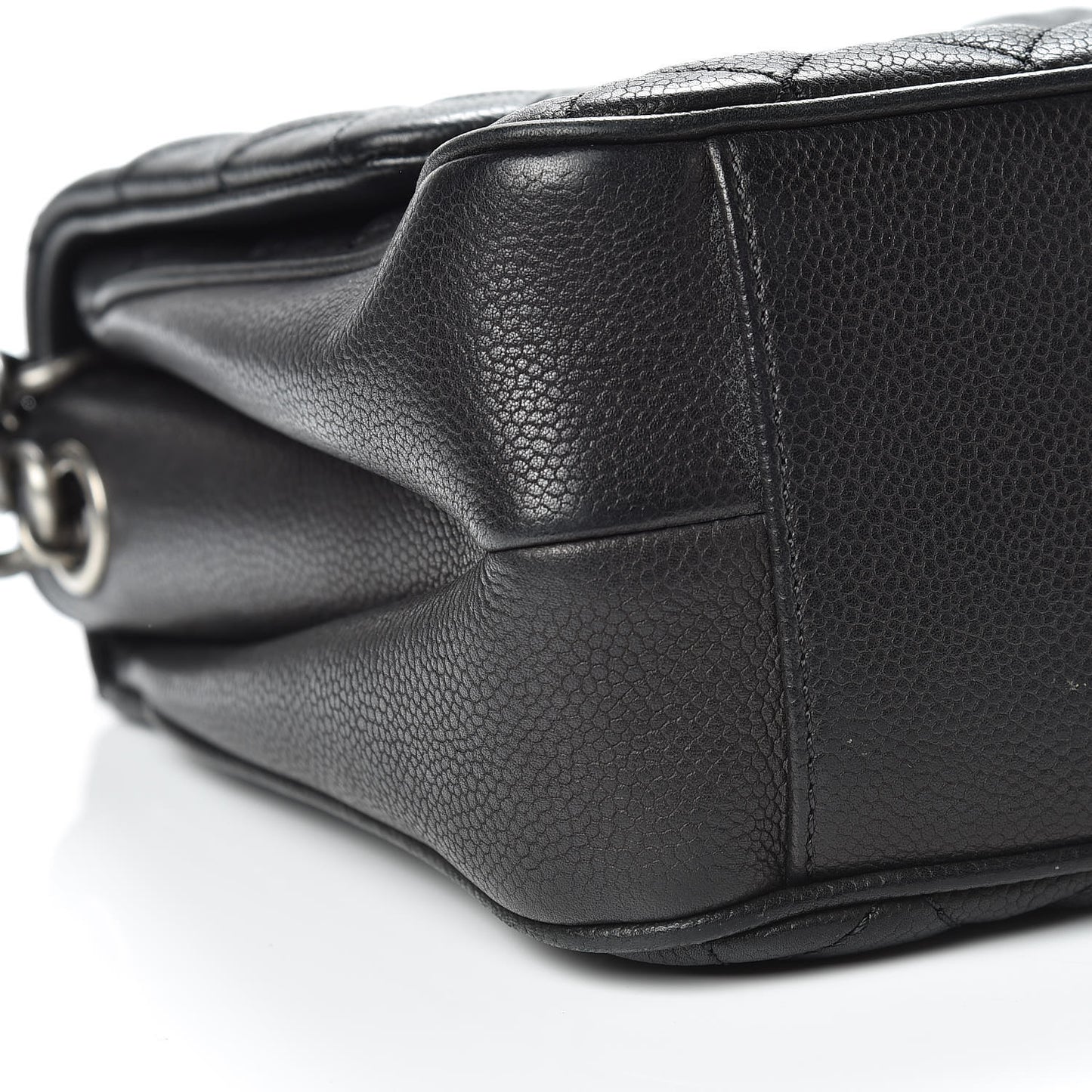 Caviar Quilted Medium Rock In Rome Single Flap Black