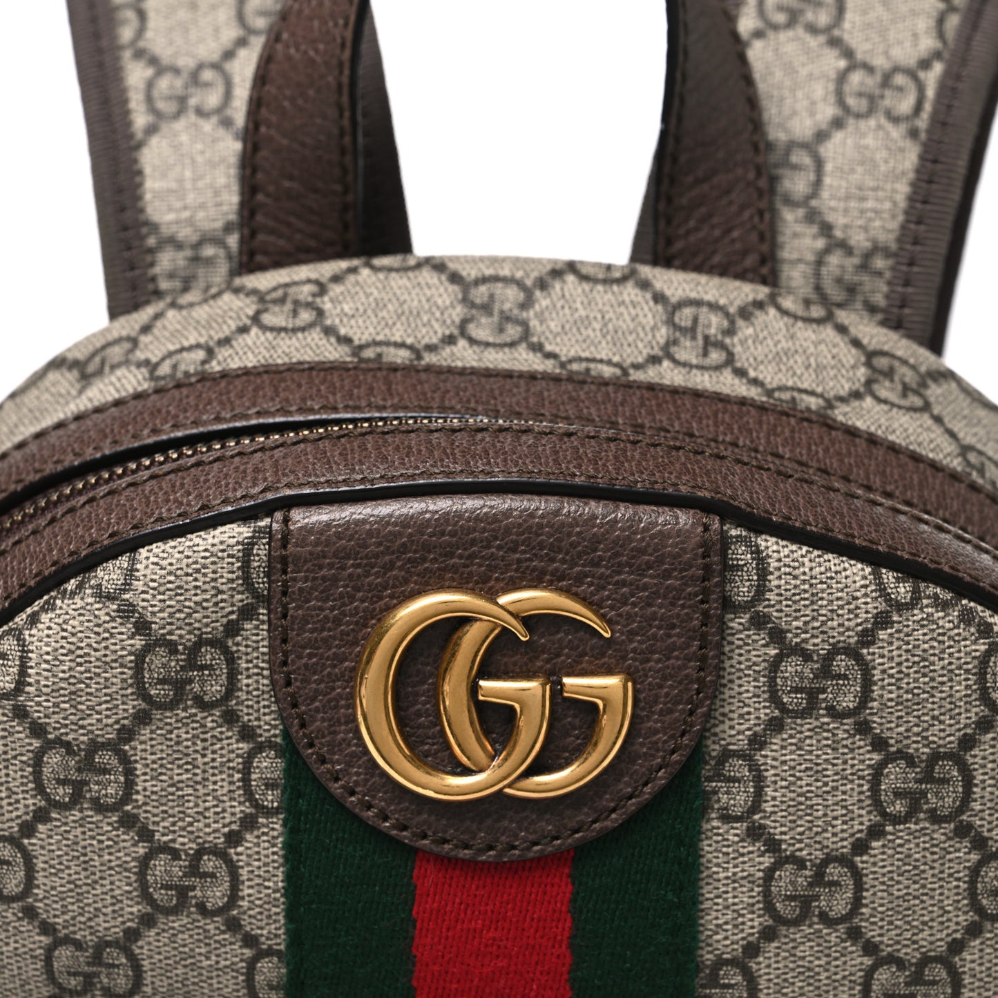 GG Supreme Monogram Calfskin Web Small Ophidia Day Backpack Beige Ebony New Acero