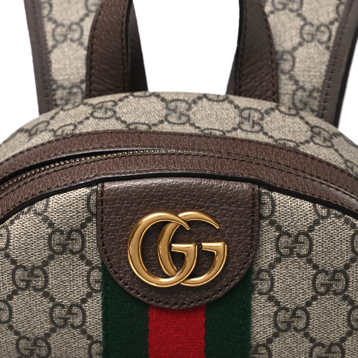 Gucci GG Supreme Monogram Calfskin Web Small Ophidia Day Backpack Beige Ebony New Acero 8 of 10