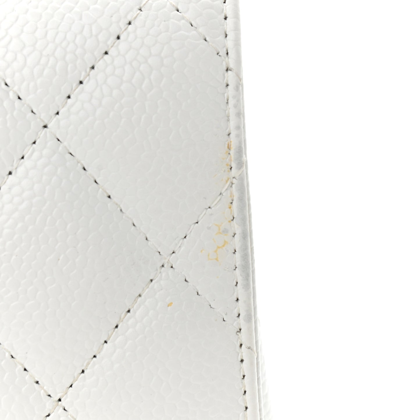 Caviar Quilted Jumbo Double Flap White
