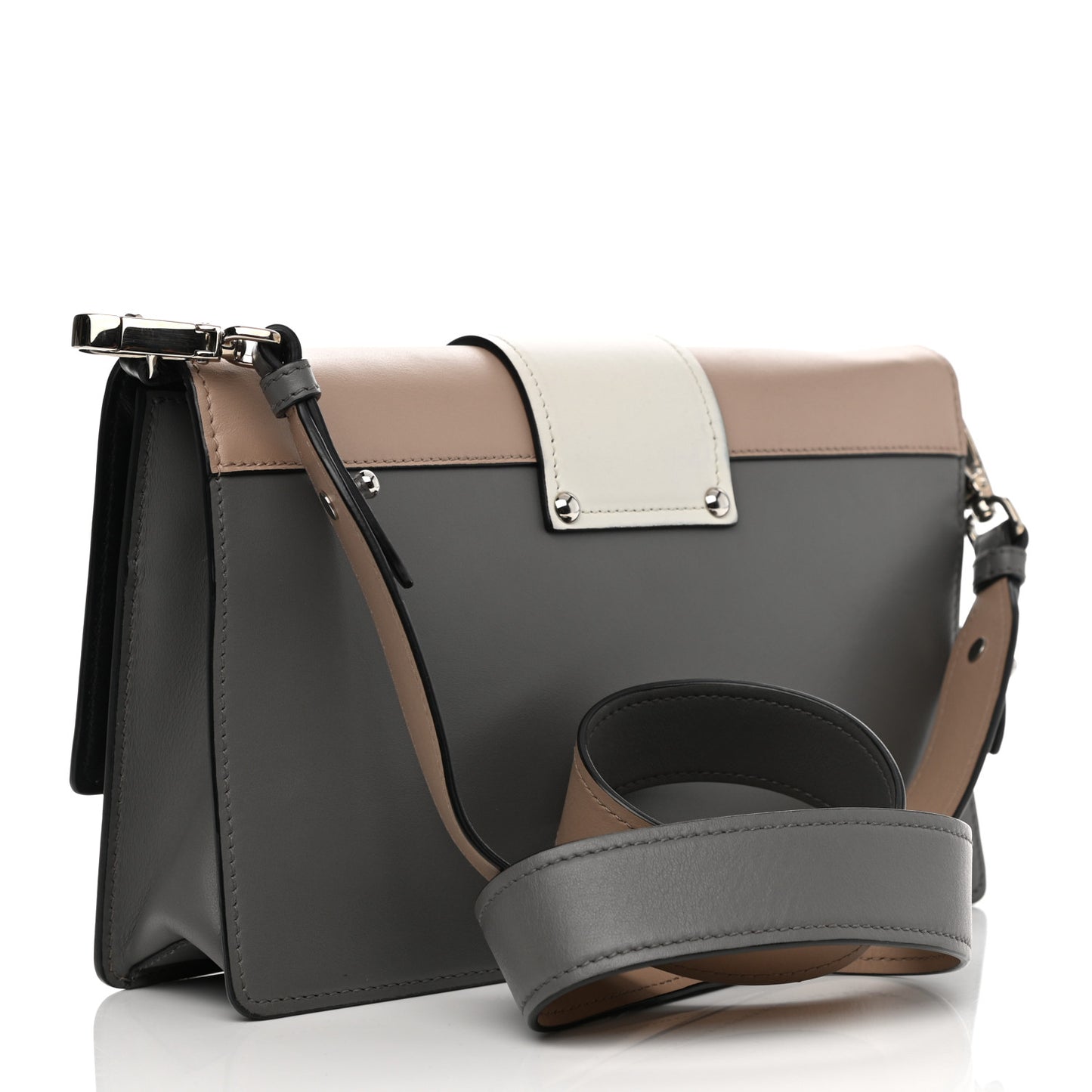 City Calf Plex Ribbon Bag Cammeo Bianco Marmo