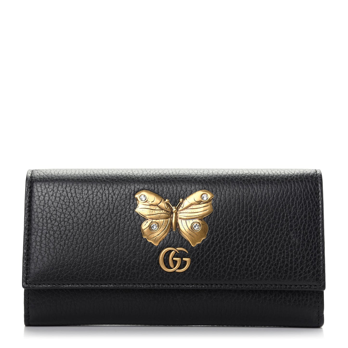 Calfskin Garden Continental Wallet Black