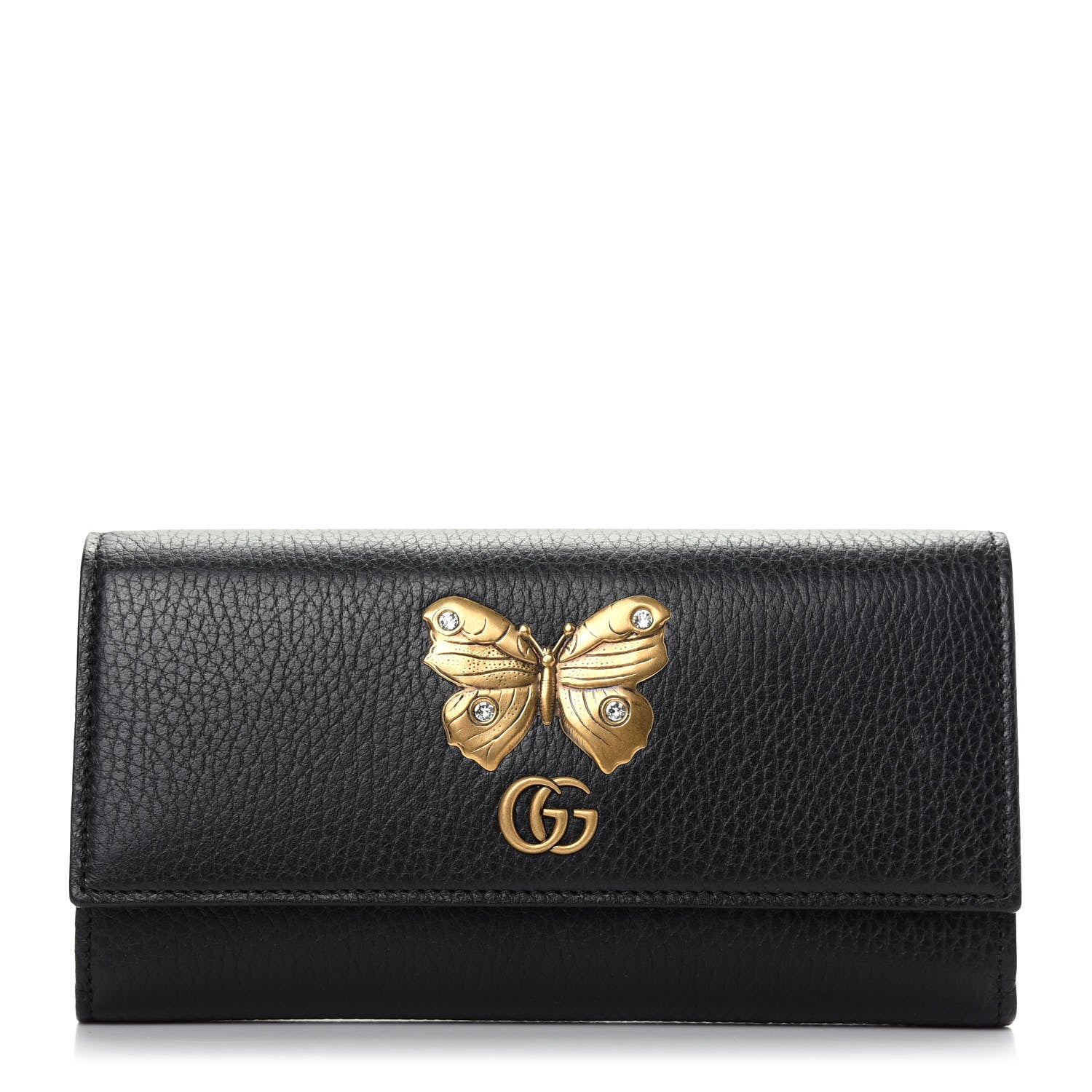 Gucci Calfskin Garden Continental Wallet Black 1 of 8