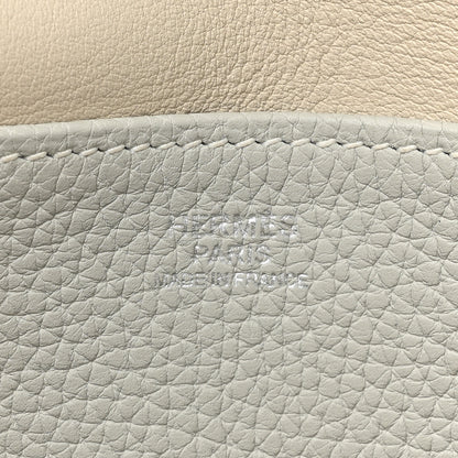 Hermes Taurillon Clemence Halzan 31 GM Gris Perle Beton 6 of 11