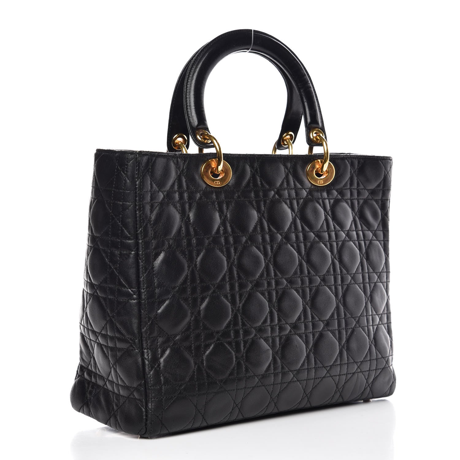 Christian Dior Lambskin Cannage Large Lady Dior Black 3 of 10