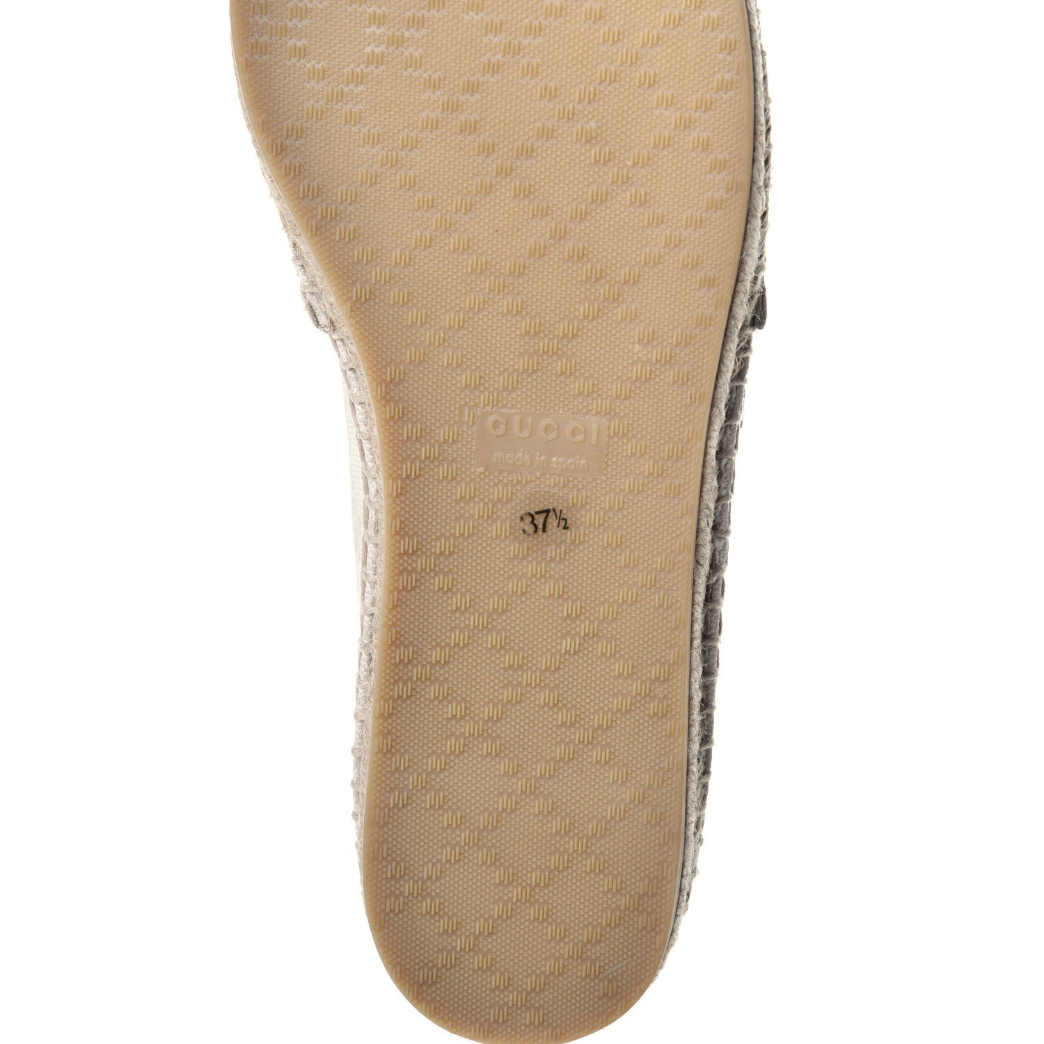Gucci Washed Cotton Miro Soft Calfskin GG Monogram Espadrilles 37.5 White Mystic White 6 of 9