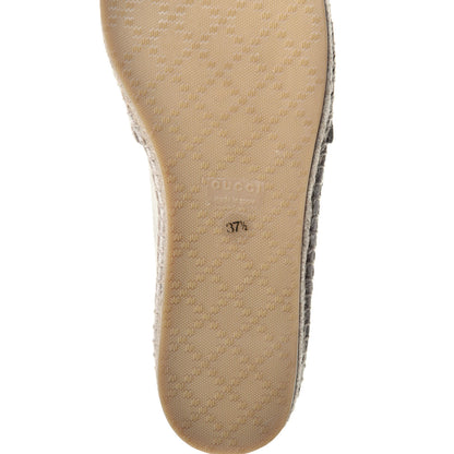 Gucci Washed Cotton Miro Soft Calfskin GG Monogram Espadrilles 37.5 White Mystic White 6 of 9